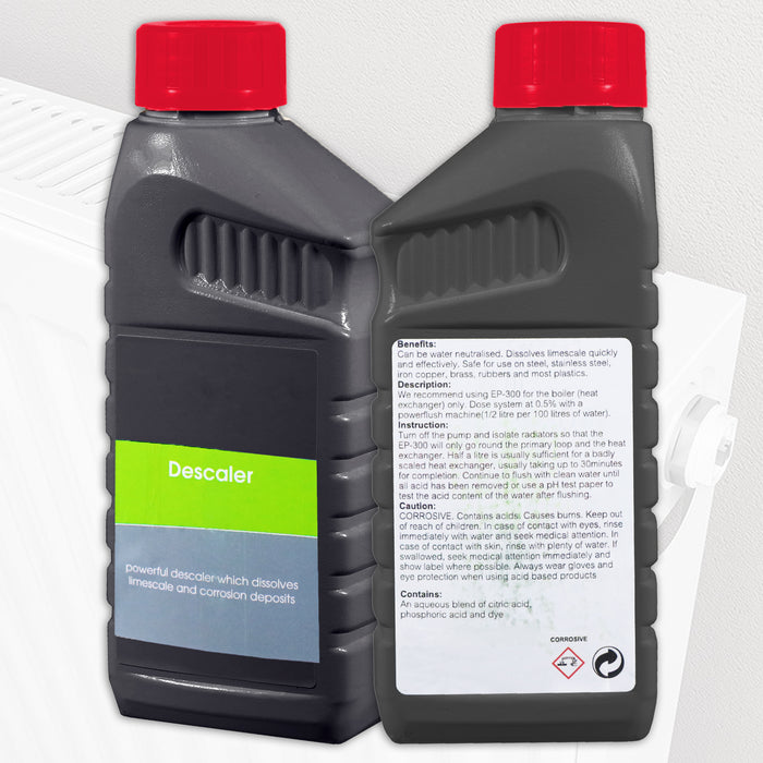 Boiler Heat Exchanger Descaler Concentrate Central Heating Scale Liquid (500ml Bottle)