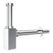 Square Bottle Sink Basin Trap 40mm / 1.5" Luxury Brass Adjustable Deodorant Waste Pipe Outlet (Chrome Silver)