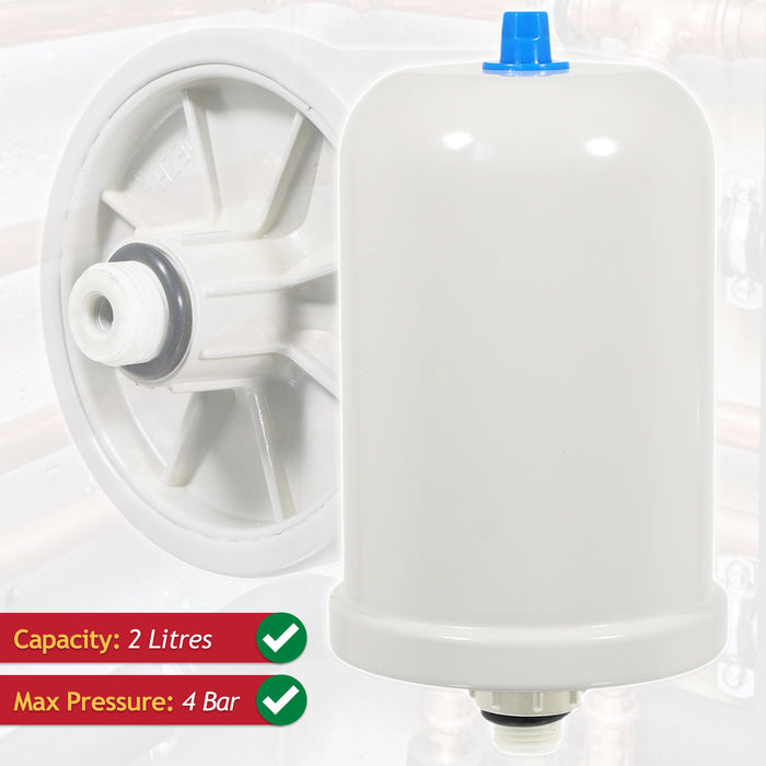 Potable Water Expansion Vessel 2 Litre 4 Bar 1/2" BSP Male Mini Pressure Tank