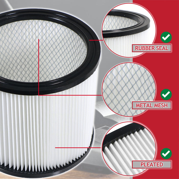 Wet & Dry Cartridge Filter for Shop-Vac Vacuum Cleaners (Replaces 90304 9030408 9030411 9030427 9030433 903046)