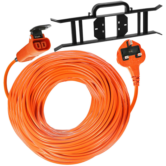 Power Cable for Bosch Rotak 34 36 40 43 370 430 Ergoflex Lawnmower Lead Plug 25m + Winder Bracket