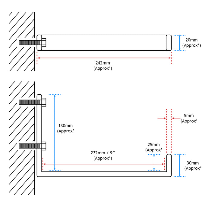 Rustic Shelf Brackets Scaffold Board Industrial Vintage Handmade Steel Metal