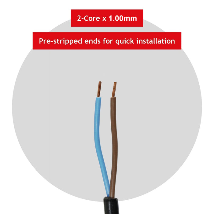 XL Extra Long 12M Metre Black Cable Mains Power Lead for Spear & Jackson Lawnmower & Garden Strimmer (UK Plug)