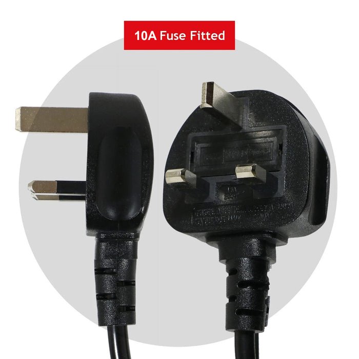 XL Extra Long 12M Metre Black Cable Mains Power Lead for Spear & Jackson Lawnmower & Garden Strimmer (UK Plug)