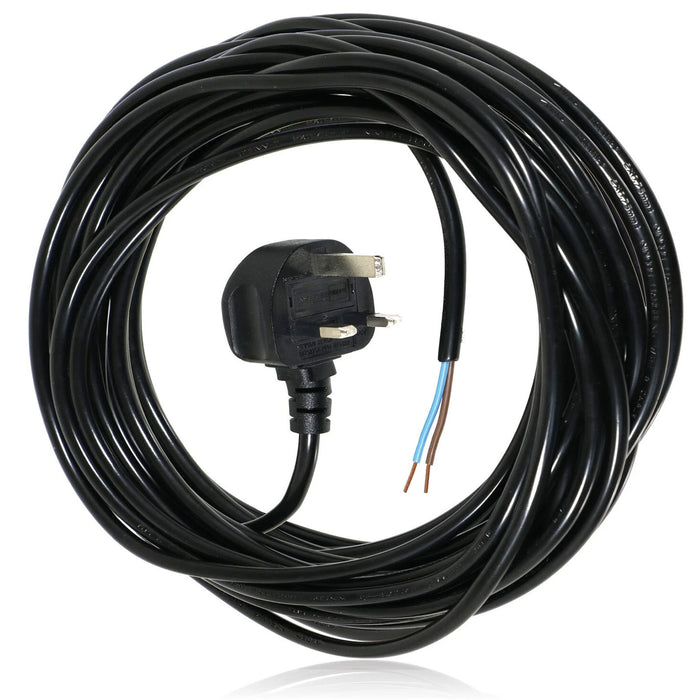 XL Extra Long 12M Metre Black Cable Mains Power Lead for Shark Vacuum Cleaner (UK Plug)