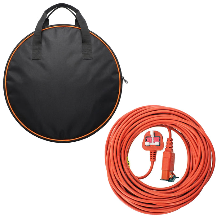 20 Metre Cable & Lead Plug for Flymo Vision Compact 330 350 Plus Turbo 380 H3000 H4000 Lawnmower + Bag