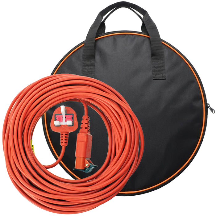 20 Metre Cable & Lead Plug for Flymo Vision Compact 330 350 Plus Turbo 380 H3000 H4000 Lawnmower + Bag
