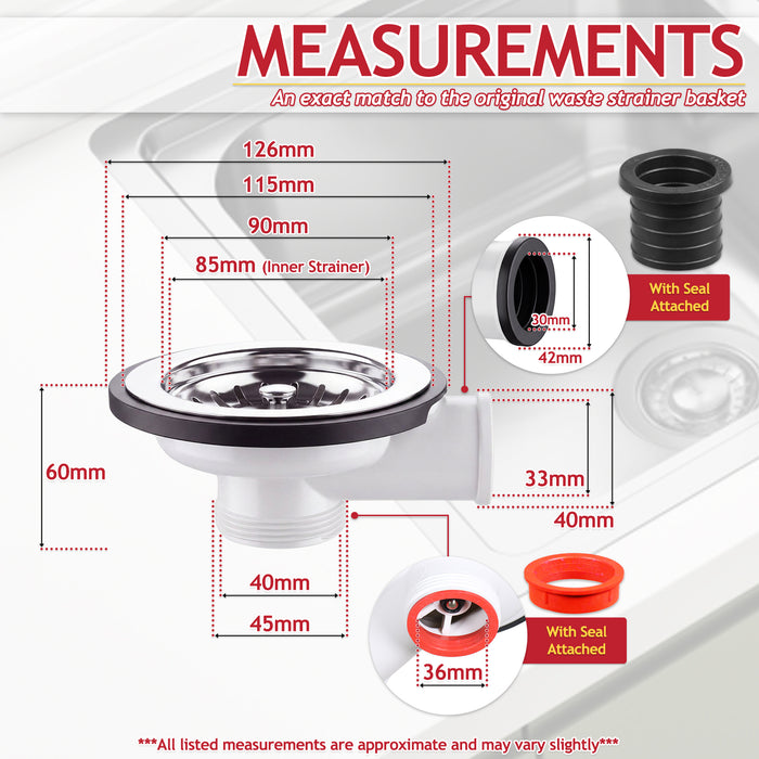 Franke 90mm Antea Flash Sink Waste Strainer Basket + Overflow Kit Genuine Replacement Set (112.0661.915)