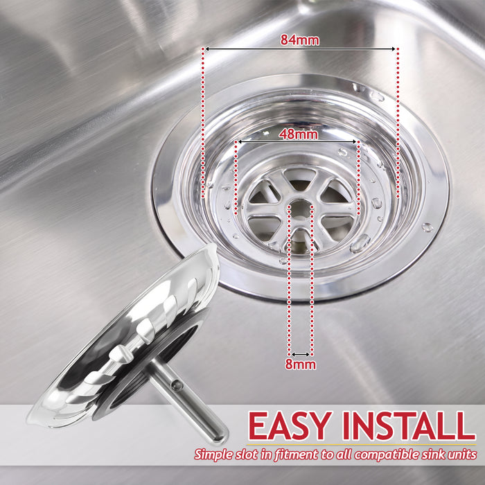 Franke 84mm Sink Plug for Waste Strainer Basket Brushed Stainless Silk Steel Genuine Replacement (133.0049.669)