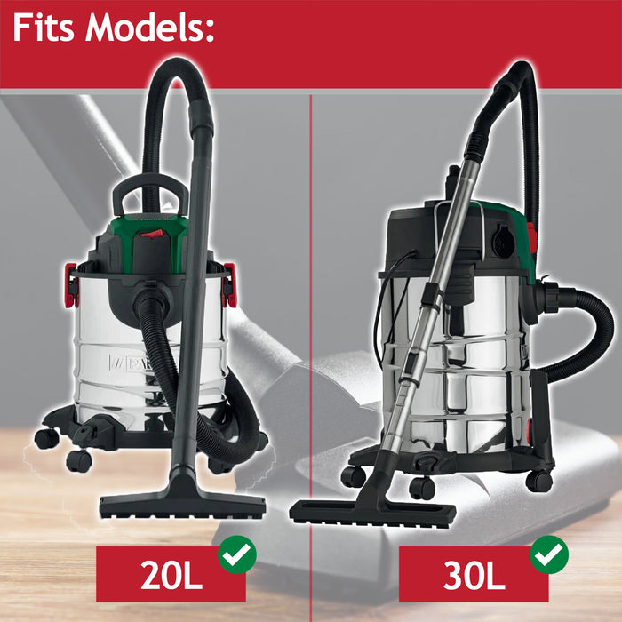 Wet & Dry Cartridge Filter + Foam Sleeve for Lidl Parkside 20L 30L Canister Vacuum Cleaner