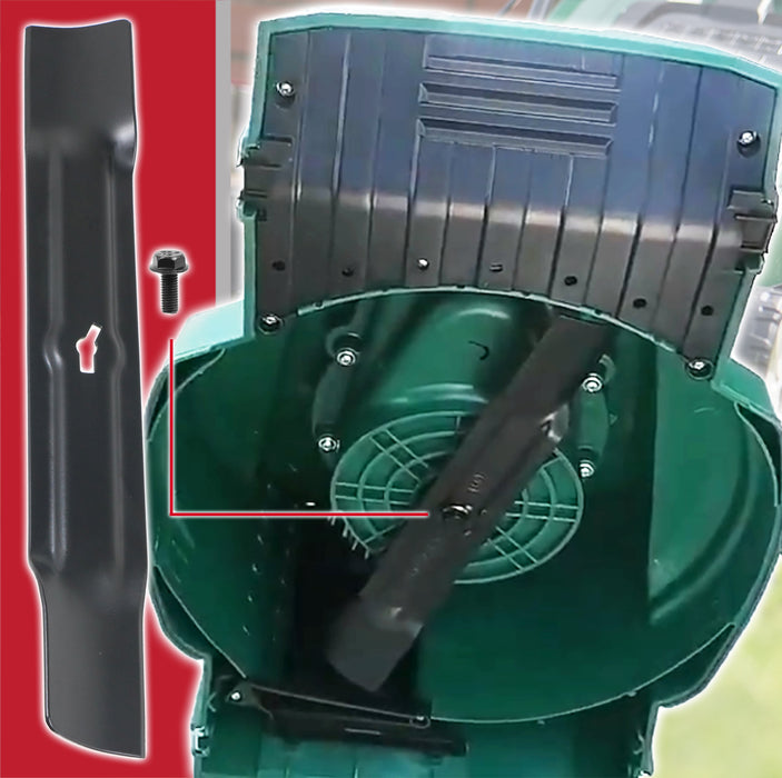 Blade for B&Q OPP FPLM1000-4 Lawnmower 32cm Grass Mower Metal Cutter + Fixing Screw