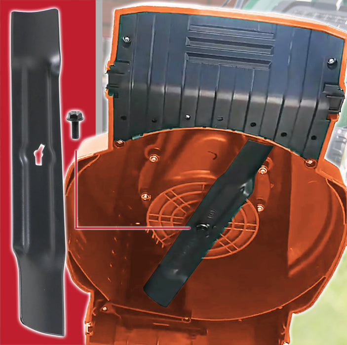 Blade for Ryno M3E1132M Lawnmower 32cm Grass Mower Metal Cutter + Fixing Screw