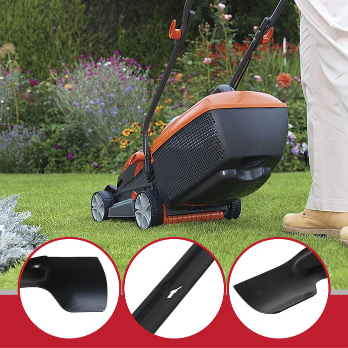 Blade for Ryno M3E1132M Lawnmower 32cm Grass Mower Metal Cutters + Fixing Screws (Pack of 2)