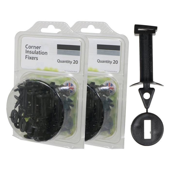 Greenhouse Corner Insulation Shading Fixers Bubble Wrap PVC Plastic Frame Clips (Pack of 40)