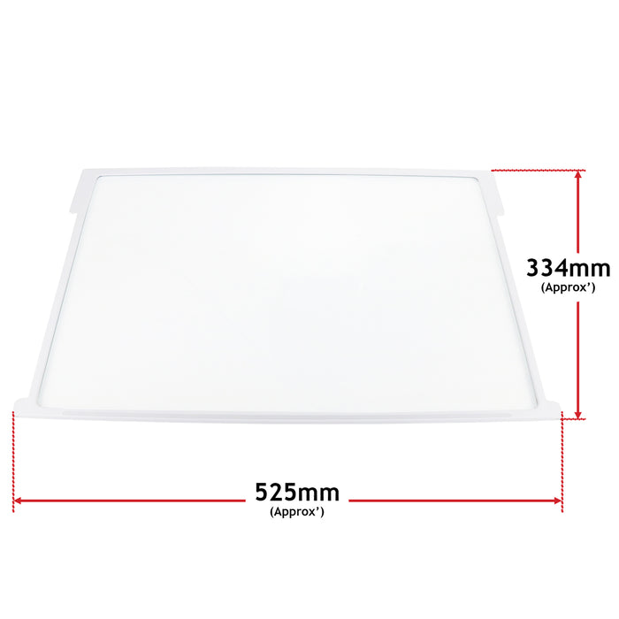Glass Fridge Shelf With Trims For Gorenje Fridge Freezers 525 x 334mm