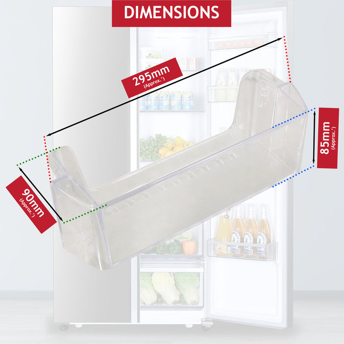 Kenwood Upper Door Shelf Tray Fridge Freezer KFF2DS14 KFF2DW14 KSBSB15 295mm
