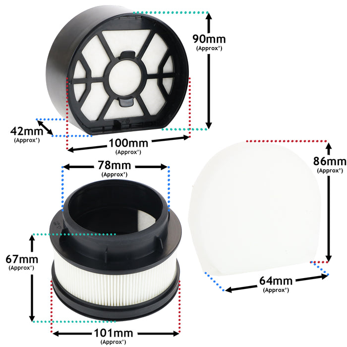 Hoover EPA Filter Kit U106 For H-Free HF6 HF9 HF920P011 HF920H011 Vacuum Cleaners