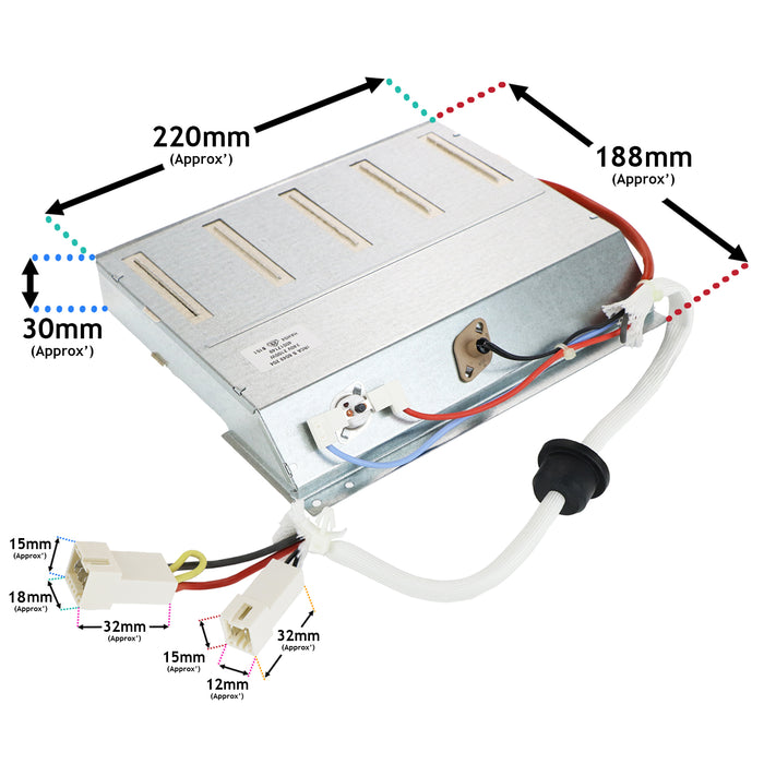 Heating Element And Thermostat 2100W For Hoover Fits Candy C8 C9 C10 CSOEC HLEC HREC Tumble Dryer