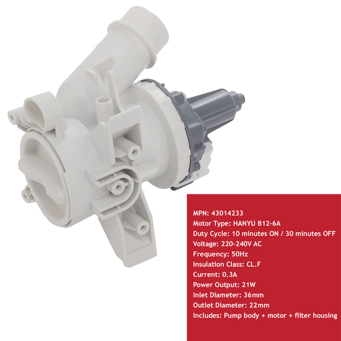 Lamona Washing Machine Drain Pump Filter Housing LAM8775 LAM8776 Prima Caple