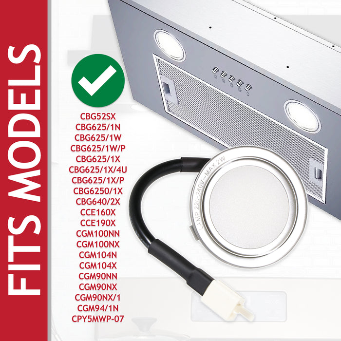 LED Light for Candy CBG CCE CGM Cooker Hood Extractor Vent Lamp Bulb Unit (Silver, 68mm, G4)