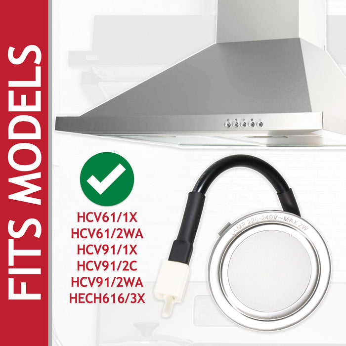 LED Light for Hoover HCV61 HCV91 Cooker Hood Extractor Vent Lamp Bulb Unit (Silver, 68mm, G4)
