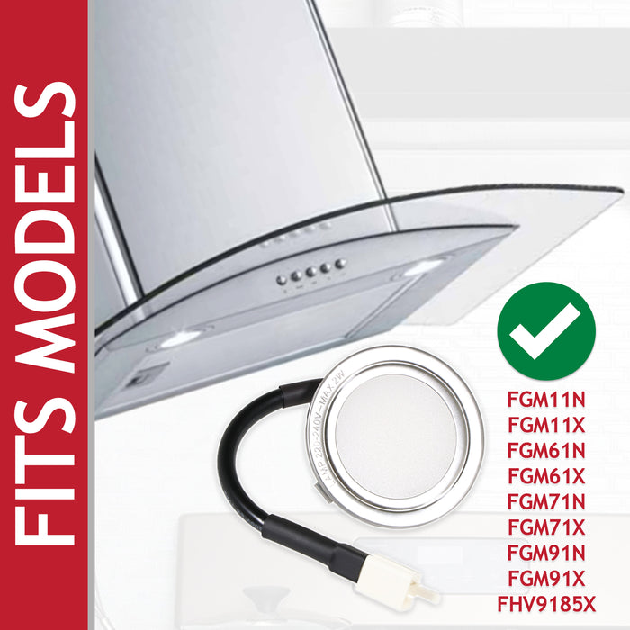 LED Light for Interfilter FGM FHV Cooker Hood Extractor Vent Lamp Bulb Unit (Silver, 68mm, G4)