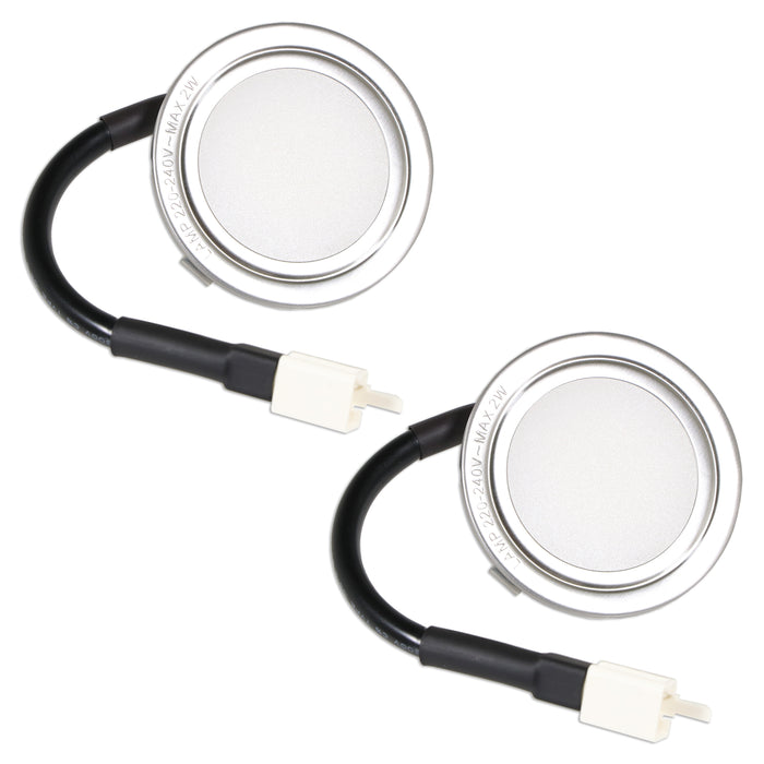 LED Light for Lamona LAM2502 LAM2503 Cooker Hood Extractor Vent Lamp Bulb Units (Pack of 2, Silver, 68mm, G4)