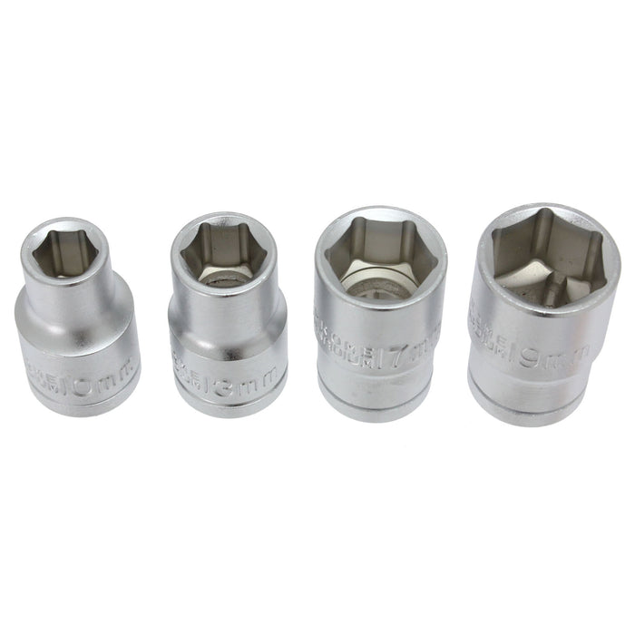 Long 1/2'' Drive Wheel Balance Iron Flexi Breaker Bar 4 Nut Socket Set 17mm 19mm