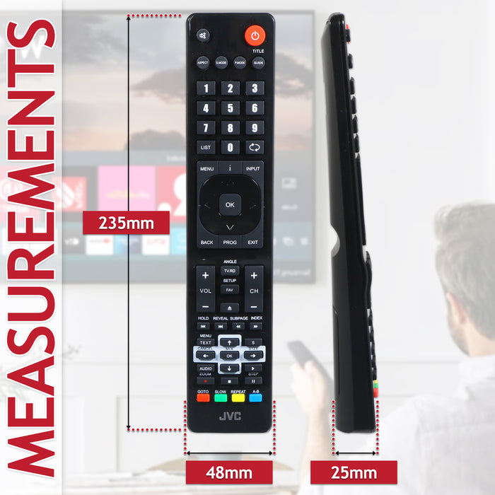JVC RM-C3174 TV Remote Control LT24 LT32 LT40 LT42 LT50 LT55 Controller (504Q2220105)