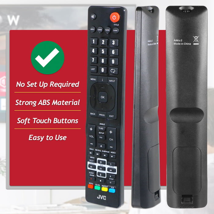 JVC RM-C3174 TV Remote Control LT24 LT32 LT40 LT42 LT50 LT55 Controller (504Q2220105)