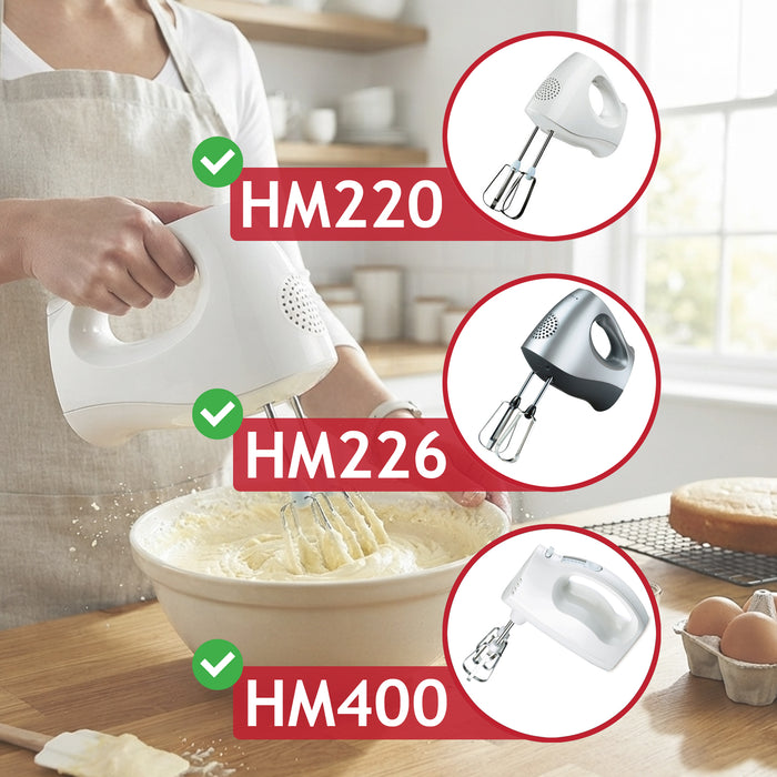 Flat Blade Beaters Whisks For Kenwood HM220 HM226 HM400 Hand Mixers With Grip Clip
