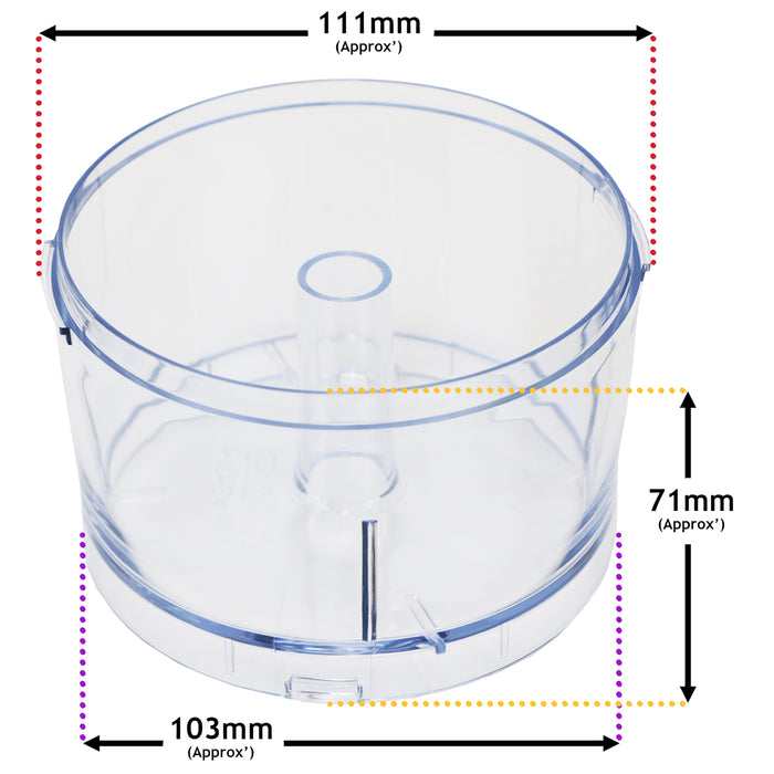 Bowl For DeLonghi DCH180A Mini Chopper Mixer Food Processor 350ml