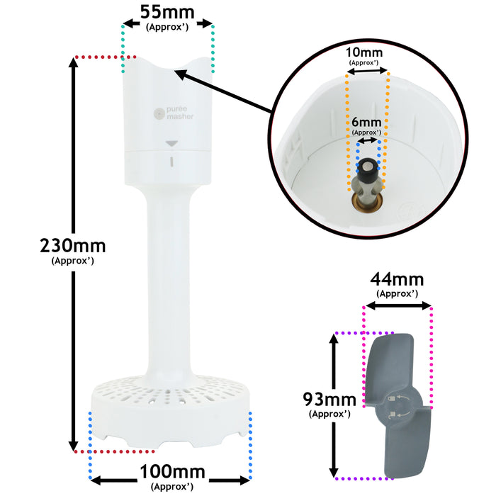 Purée Masher Attachment Paddle Blade for Kenwood Triblade HBM713 HB724 Hand Blenders (712999)