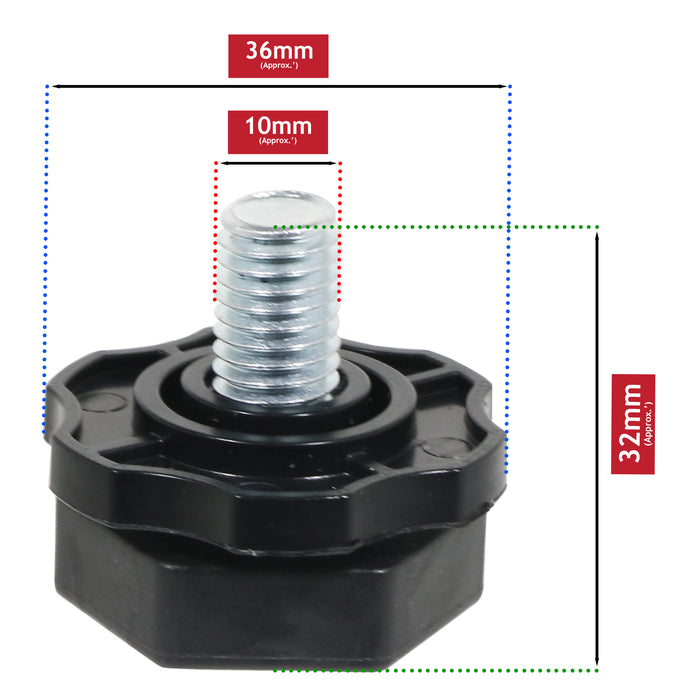 Beko Washing Machine Foot Leg Adjustable Levelling Castor 10mm Thread x 4 Feet