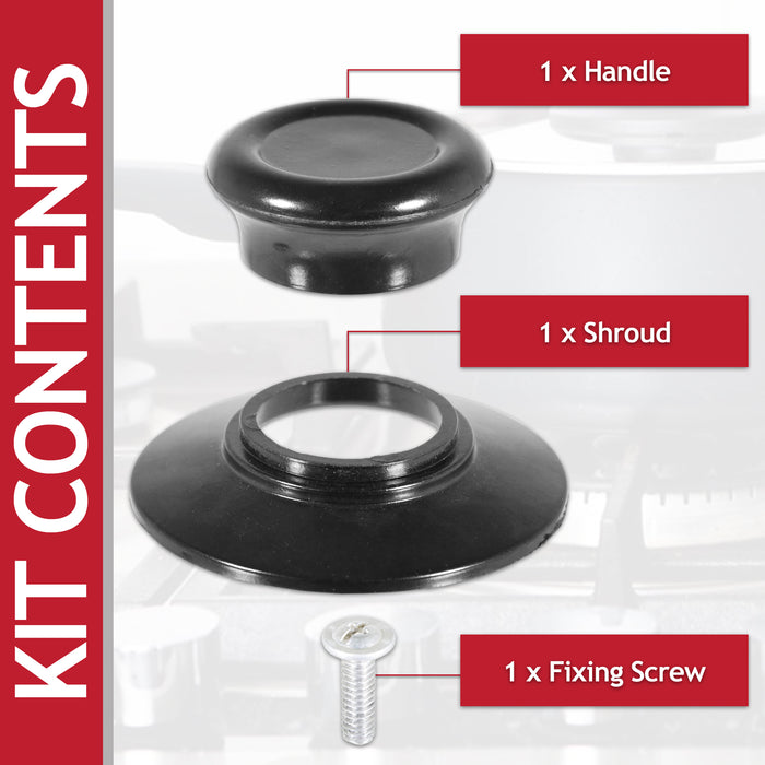 Pan Lid Knob Handle Kitchen Cookware Black Round Bakelite Hand Grip Replacement