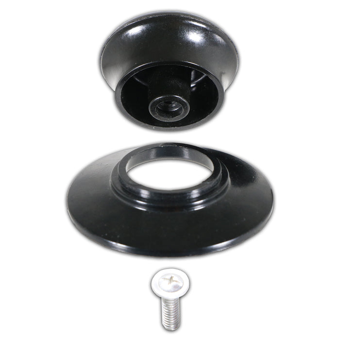 Pan Lid Knob Handle Kitchen Cookware Black Round Bakelite Hand Grip Replacements (Pack of 2)