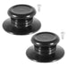 Pan Lid Knob Handle Kitchen Cookware Black Round Bakelite Hand Grip Replacements (Pack of 2)