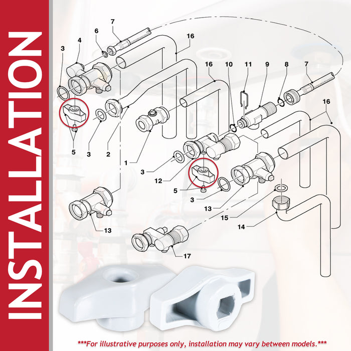 Service Valve Handle for Vaillant ecoTEC Exclusive Plus Pro VU VUI VUW Boiler (0020010292)