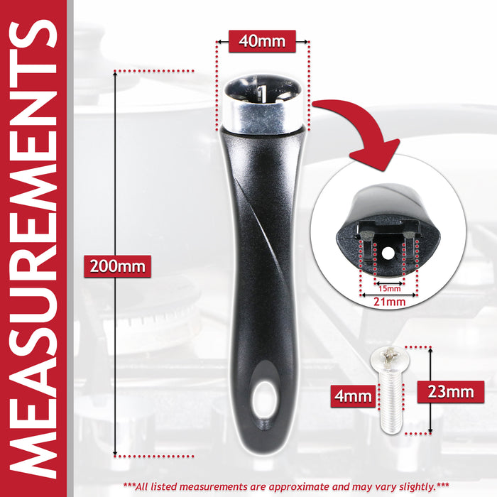 Frying Pan Handle Curved Black Bakelite Saucepan Pot Cookware Replacements (200mm, Pack of 2)