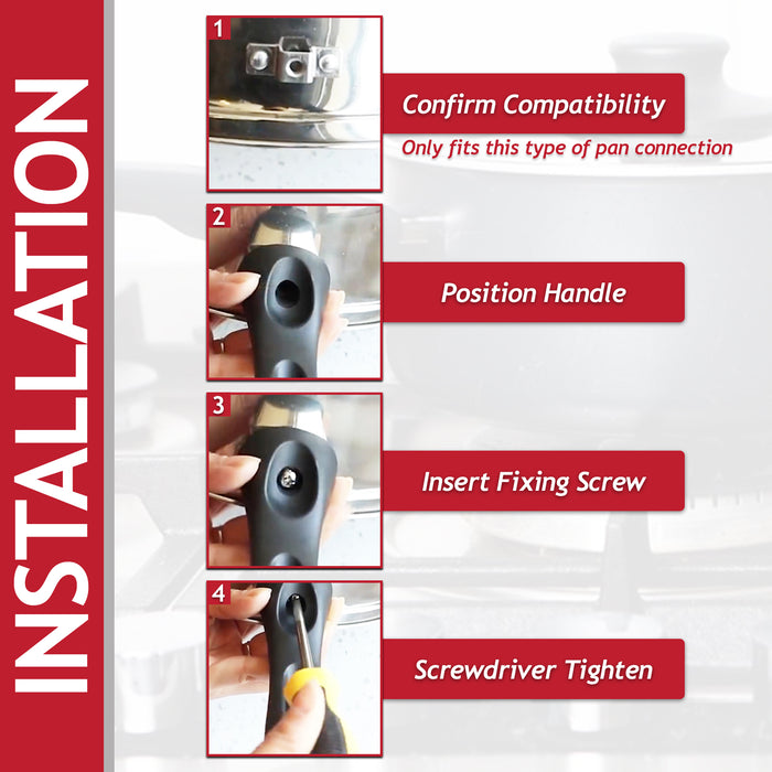 Frying Pan Handle Curved Black Bakelite Saucepan Pot Cookware Replacement (200mm)