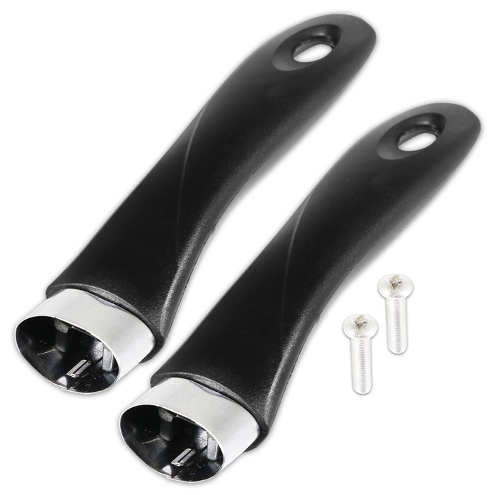 Frying Pan Handle Curved Black Bakelite Saucepan Pot Cookware Replacements (200mm, Pack of 2)