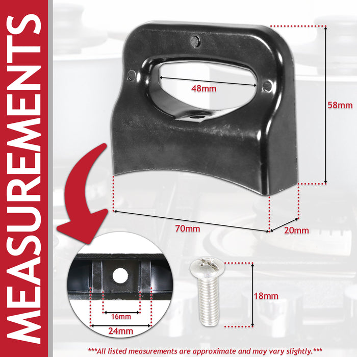 Side Pan Handle Curved Black Bakelite Saucepan Pot Steamer Pressure Cooker Cookware Grip Replacements (70mm, Pack of 2)