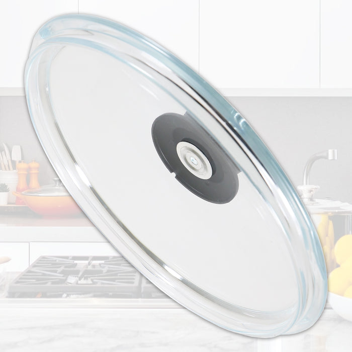 Glass Cookware Lid + Curved Handle Tempered Pan Pot Dish Cover Replacement Kit (16cm)