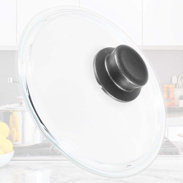 Glass Cookware Lid + Curved Handle Tempered Pan Pot Dish Cover Replacement Kit (30cm)