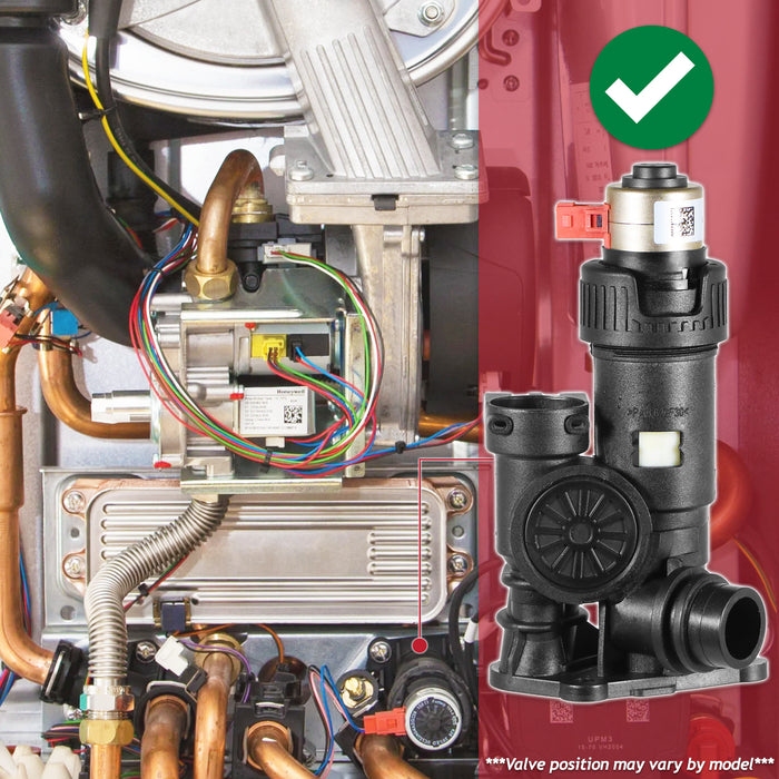 3 Way Diverter Valve Kit for Vaillant ecoTEC Plus Pro 24 28 30 824 831 837 937 VUI VUW Boiler (0020020015)