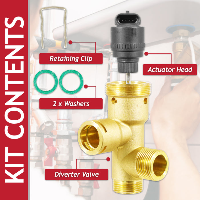 Diverter Valve Kit for Vaillant ecoMAX ecoTEC Turbomax Plus Pro VUW Combi Boiler (252457)