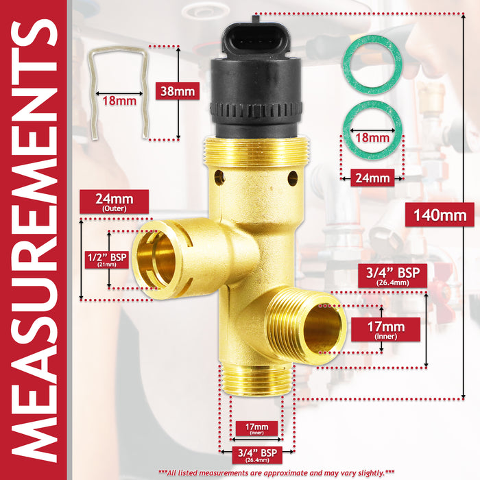 Diverter Valve Kit for Vaillant ecoMAX ecoTEC Turbomax Plus Pro VUW Combi Boiler (252457)