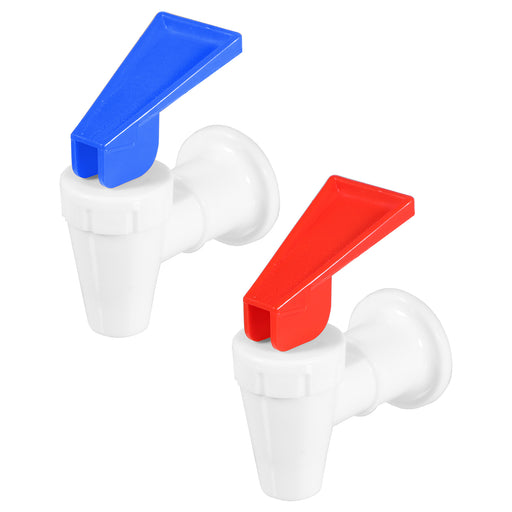 Universal Water Dispenser Tap Spigot Cooler Bottle Lever Faucet Spout Kit (Blue + Red, 15mm Internal Thread)