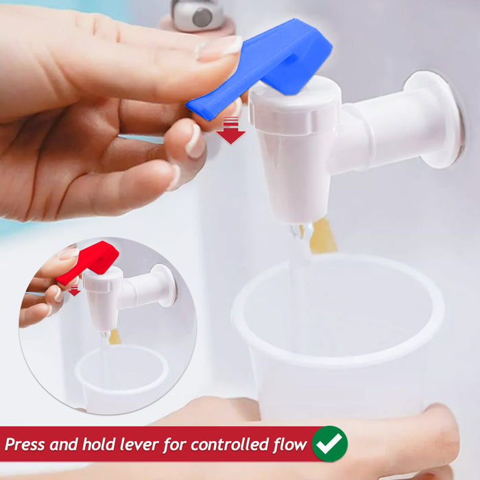 Universal Water Dispenser Tap Spigot Cooler Bottle Lever Faucet Spout Kit (Blue + Red, 15mm Internal Thread)