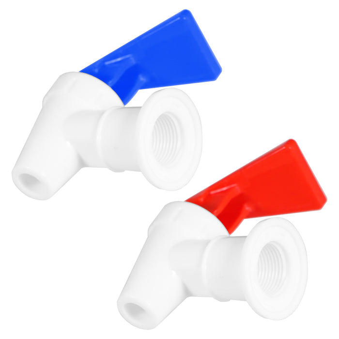 Universal Water Dispenser Tap Spigot Cooler Bottle Lever Faucet Spout Kit (Blue + Red, 15mm Internal Thread)